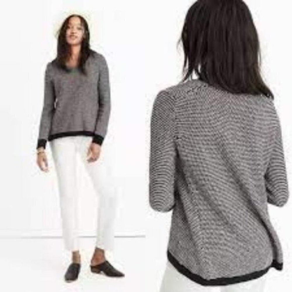 Madewell Riverside Lightweight Dot Weave Knit Round Hem XS Pullover Sweater